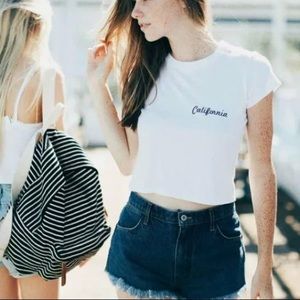 Brandy Melville California Cropped T Shirt